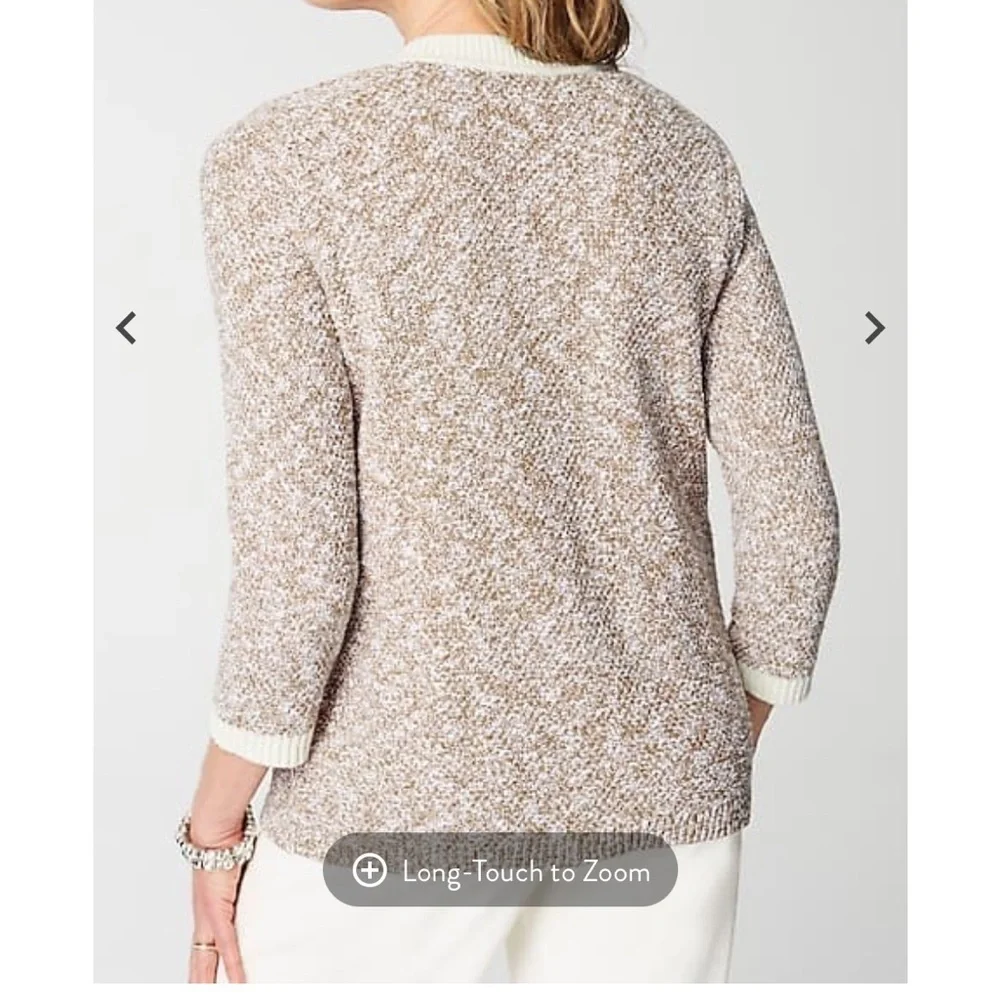 J.Jill Wearever Contrast-Trimmed Sweater-Jacket NWT | size medium